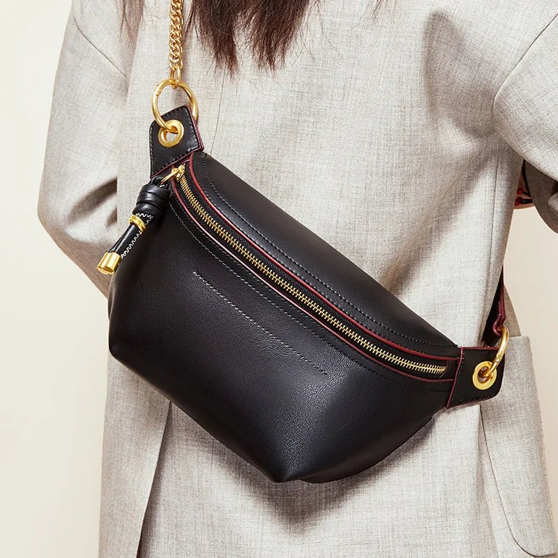 Chic Elegance: Genuine Leather Women's All-Matching Crossbody Chest Bag - Image 5