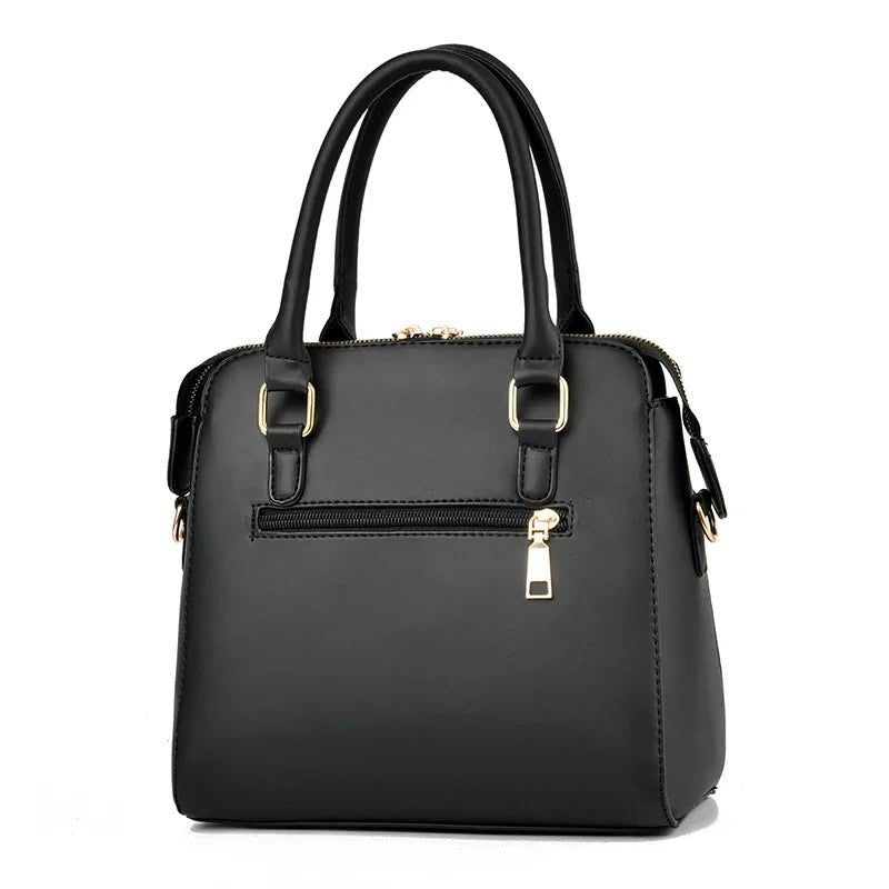 Elegant Floral Embroidered Leather Shoulder Bag - Image 2