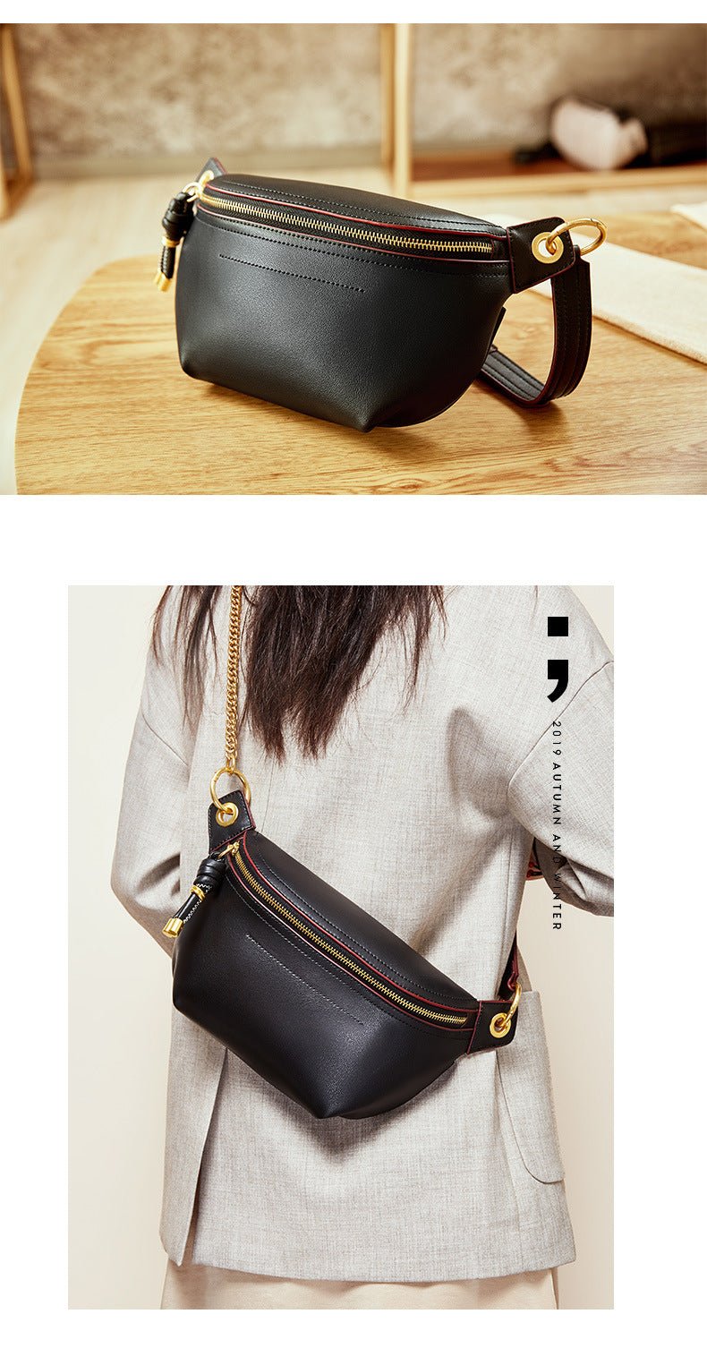 Chic Elegance: Genuine Leather Women's All-Matching Crossbody Chest Bag - Image 11