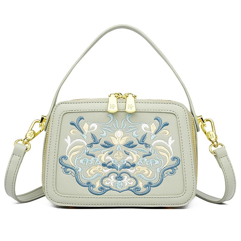 Floral Embroidery High-Quality Leather Shoulder Bag - Image 2