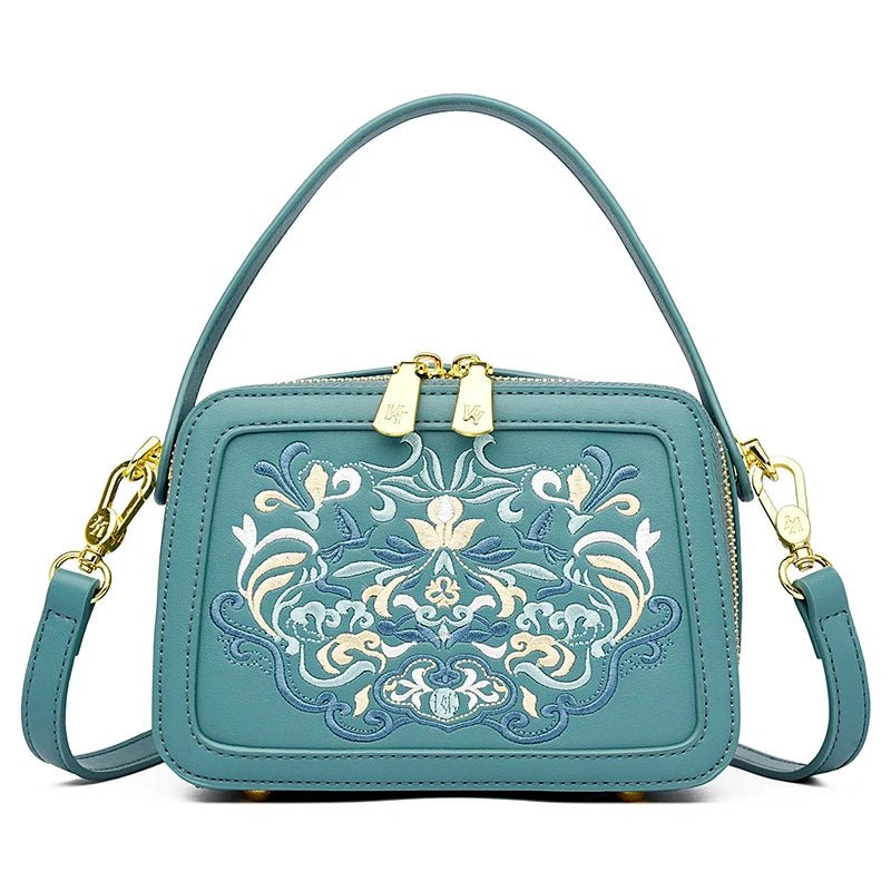 Floral Embroidery High-Quality Leather Shoulder Bag - Image 4