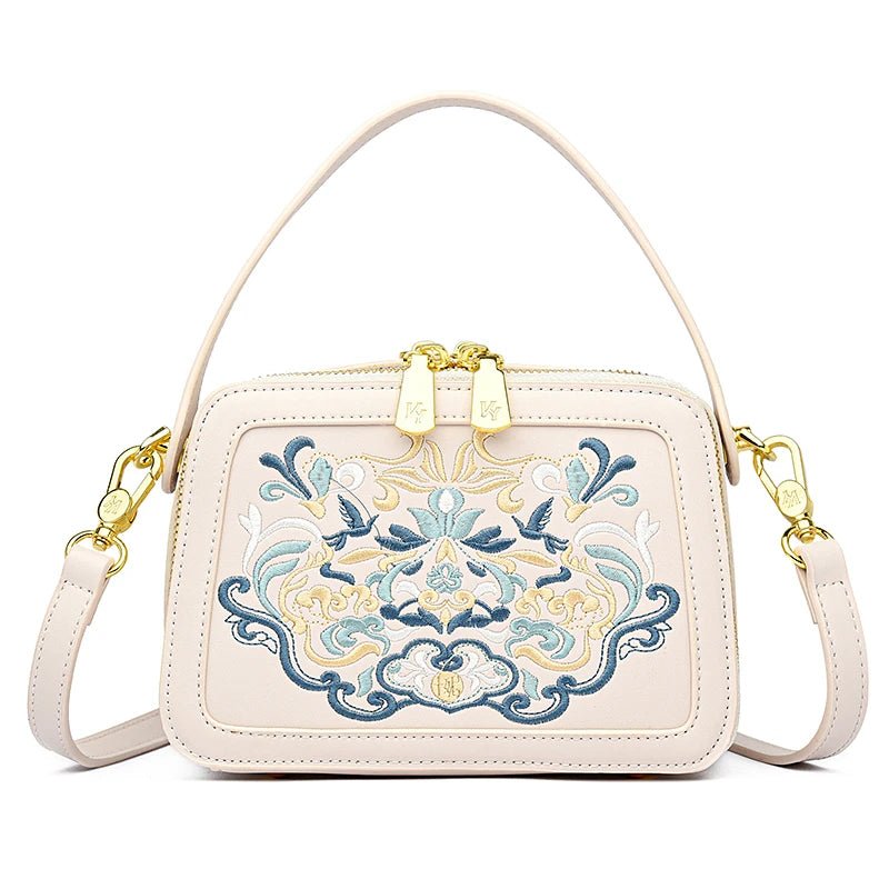 Floral Embroidery High-Quality Leather Shoulder Bag - Image 5