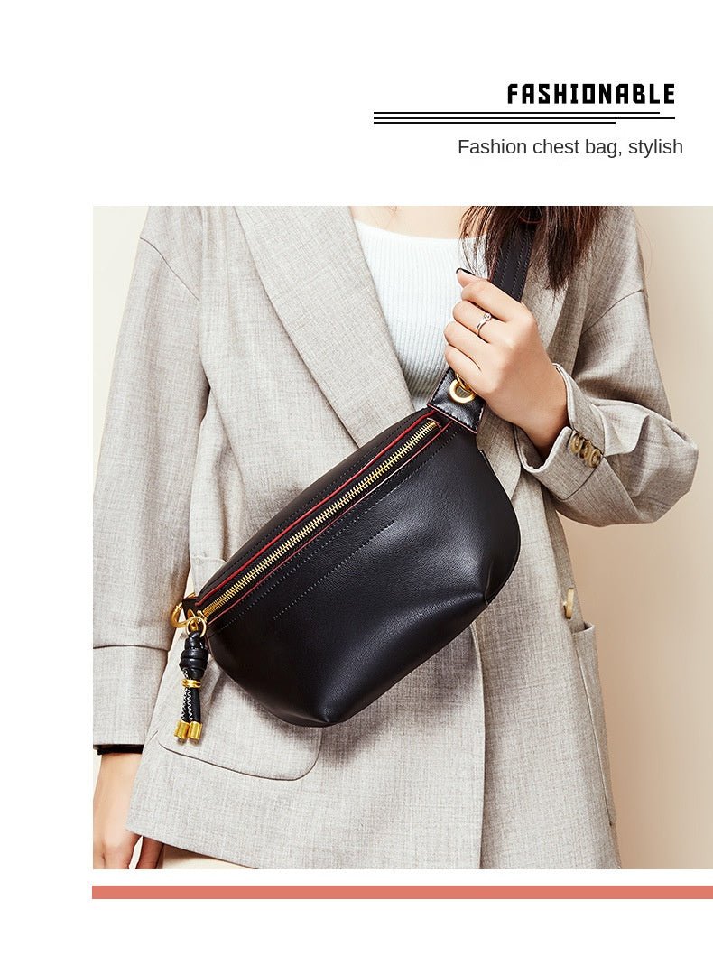 Chic Elegance: Genuine Leather Women's All-Matching Crossbody Chest Bag - Image 13
