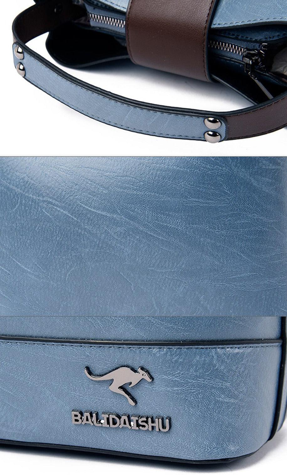 Leather Women Handbag Wide Strap - Image 8