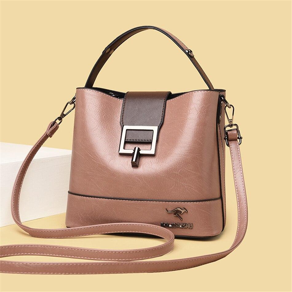 Leather Women Handbag Wide Strap - Image 16