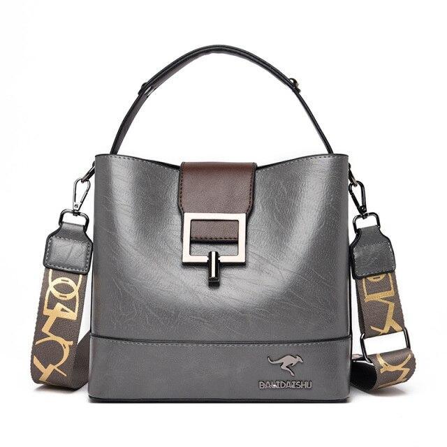 Leather Women Handbag Wide Strap - Image 13