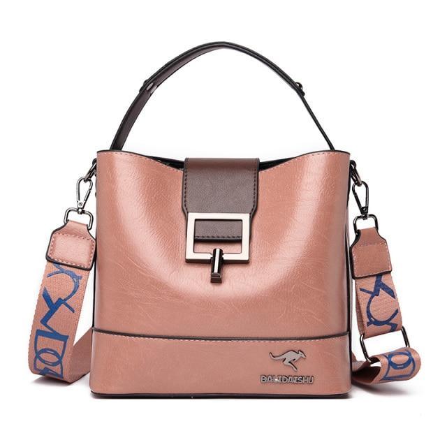 Leather Women Handbag Wide Strap - Image 2
